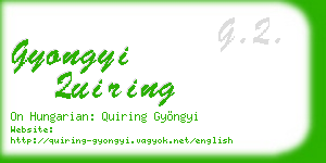 gyongyi quiring business card